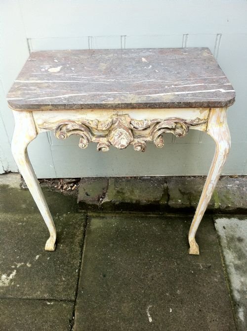 19th Century Italian Marble Top Console Table
