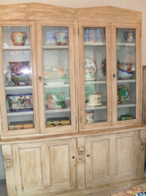19th Century Painted Pine Glazed Dresser
