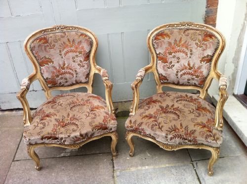 Pair of French Painted Armchairs
