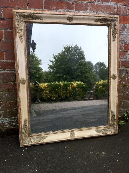 Early 19th Century French Cream and Gilt Louis Phillippe Mirror