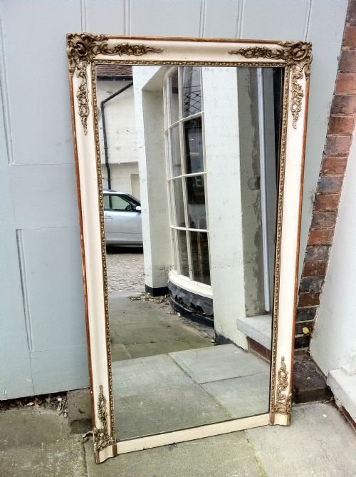 19th Century French Cream and Gilt Mirror.