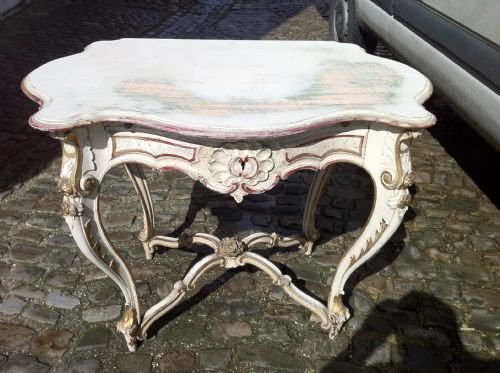 19th Century French Carved Wood Console Table.