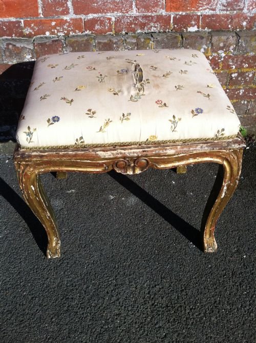 Early 19th Century French Carved Wood Stool