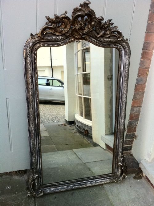 19th Century French Gilt and Original Distressed Decorative Wall Mirror.