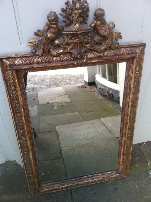 19th Century French Decorative Cherub Wall Mirror.