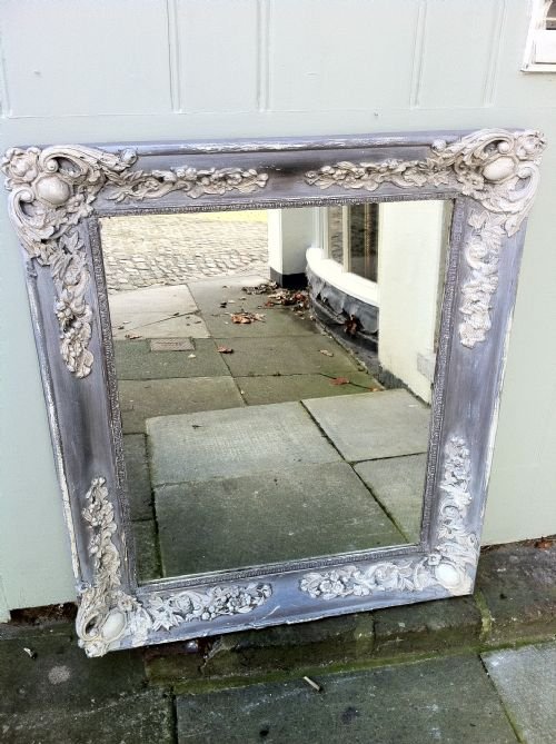 19th Century French Painted Decorative Wall Mirror.