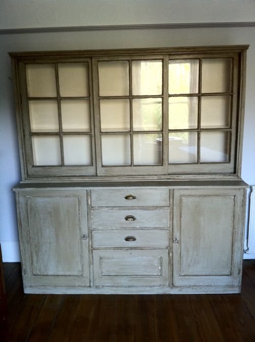 A 19th Century French Painted Housekeepers Cupboard.