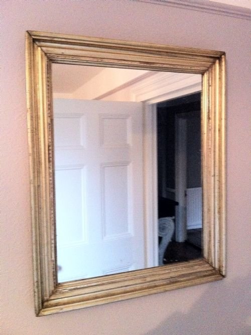 Late 19th Century English Silver and Gilt Ribbed Wall Mirror