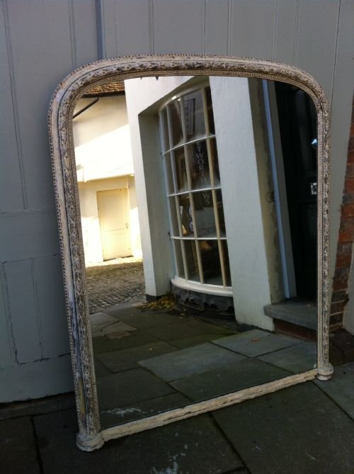Large Late 19th Century French Painted Overmantle Mirror