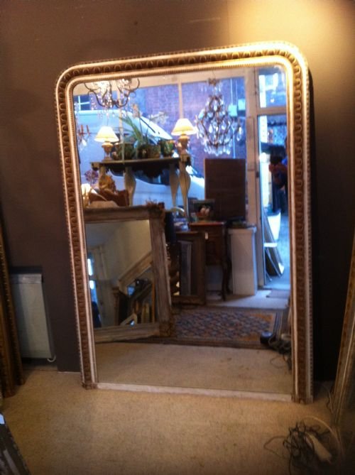 Large 19th Century French Cream and Gilt Wall Mirror