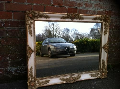 19th Century French Loius Phillipe Cream and Gilt Wall Mirror.