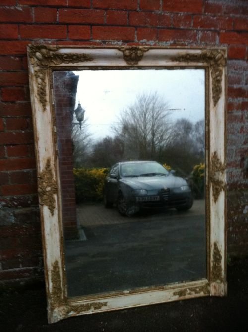 Early 19th Century French Cream and Gilt Louis Phillippe Mirror