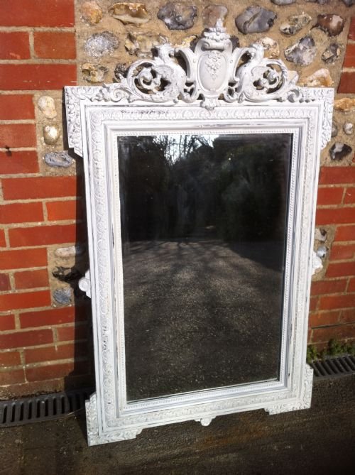 19th Century French Painted Ornate Decorative Dragon Wall Mirror.