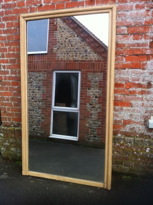 Large 19th Century Original Painted French Wall Mirror.