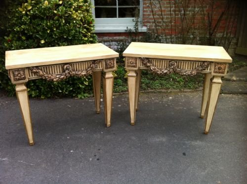 A Pair of Highly Decorative Painted Italian Console Tables.