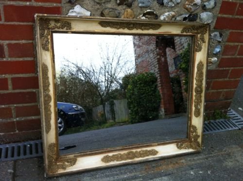 Early 19th Century French Cream and Gilt Wall Mirror.