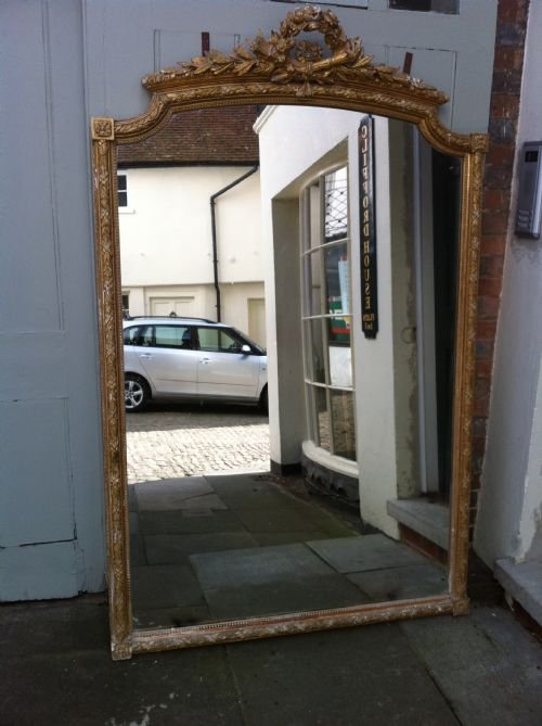 Large French Early 19th Century Gilt and Gesso Mirror