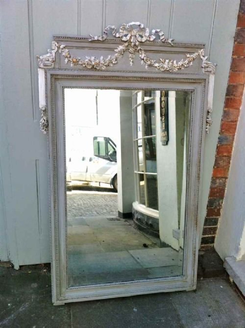 A 19th Century Decorative French Ribbon Painted Mirror.
