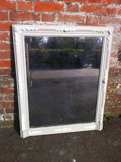 19th Century Louis Phillippe French Painted Carved Wood Wall Mirror.