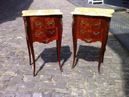 Pair of French 2 Drawer Bedside Tables
