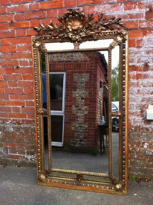 A Stunning Highly Unusual Early 19th Century Large French Cushion Mirror.