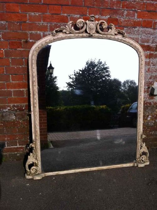 A Large 19th Century Ivory Overmantle Mirror
