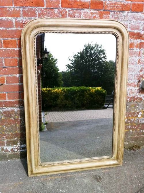 Large Arched Top 19th Century French Painted Mirror.