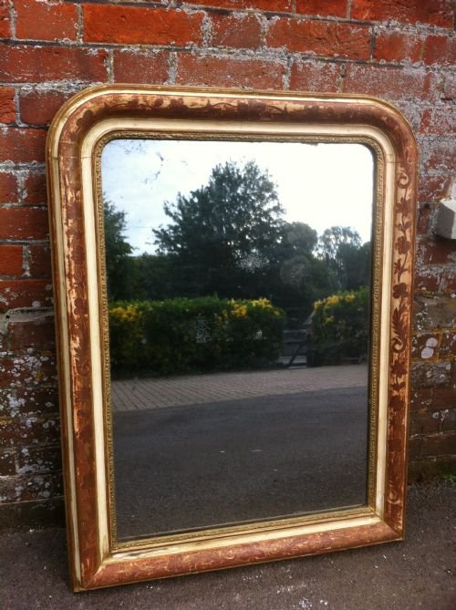 19th Century French Curved Top Mirror.