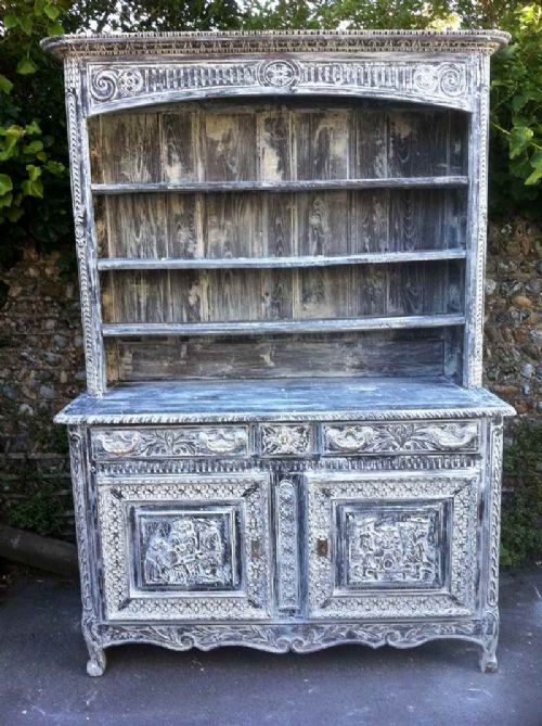 Early 19 the Century Continental Limed Oak Fruitwood Dresser