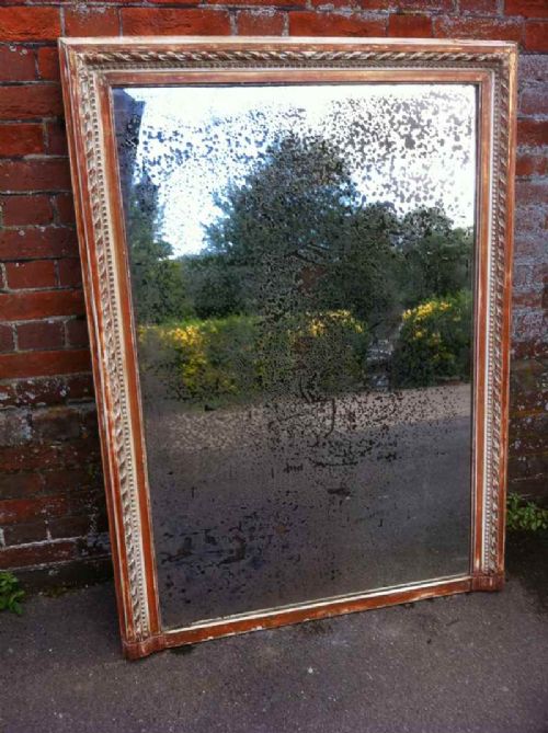 Large 19th Century French Distressed Mirror