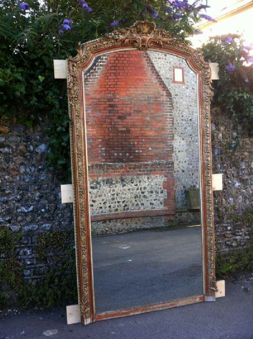 19th Century Large French Gilt Ornate Wall Mirror