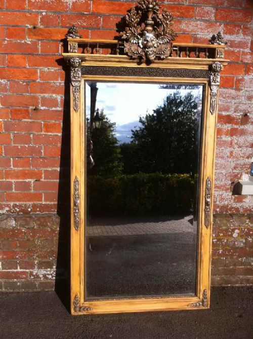 A Fabulous Large Original Painted and Silvered Mirror.