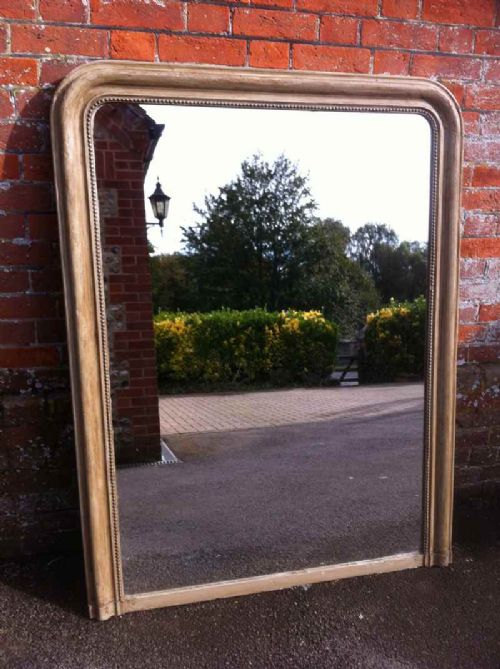 Large Painted French Arched Top 19th Century Mirror