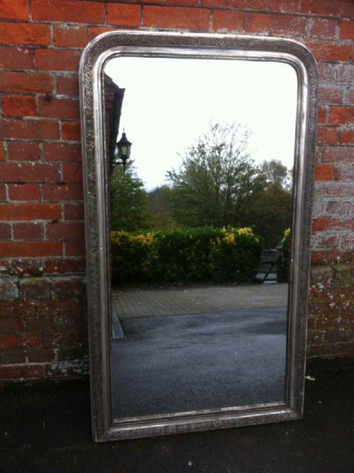 Large 19th Century French Silvered Mirror..