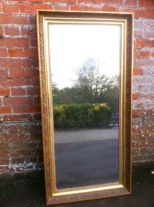 Large Early 19th Century French Carved Wood & Gesso with Gilt Frame.
