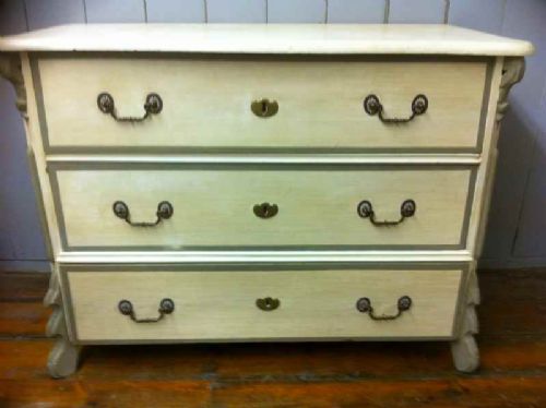 A Very Useful 19th Century French Painted 3 Drawer Commode.