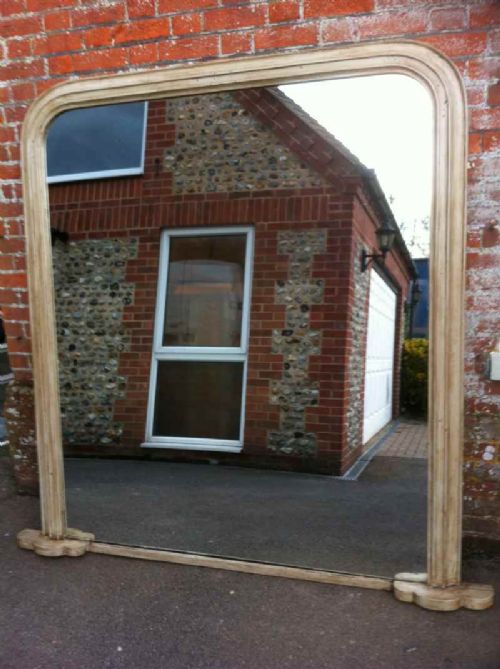 A Large 19th Century Painted Overmantal Mirror