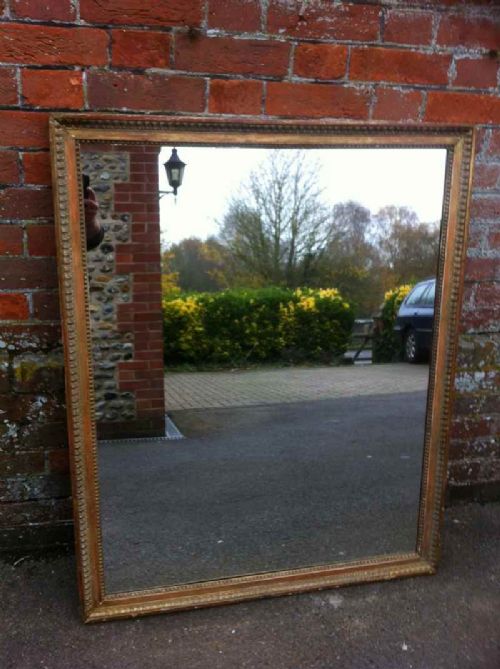 Large 19th Century Antique French Carved Wood Framed Mirror Can Be Used Landscape or Portrait