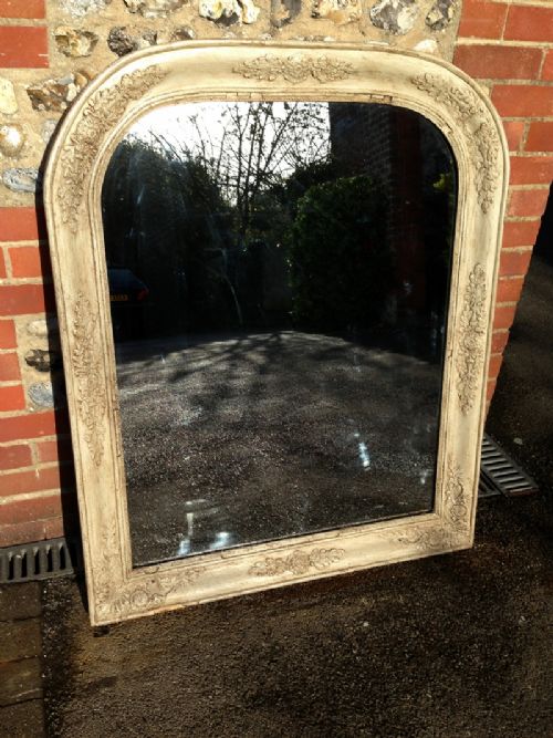 A Stunning Highly Unusual Early 19th Century Painted Arched Top Mirror.
