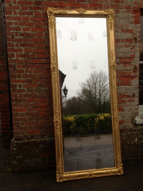 An Impressive Large Antique 19th Century French Carved Wood and Gesso Gilt Louis Phillippe Mirror.