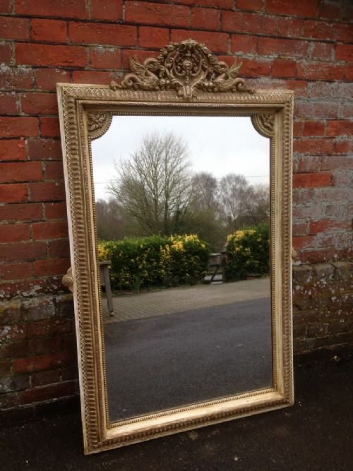 A Wonderful Antique 19th Century French Highly Decorative Carved Wood & Gesso Ornate Mirror.