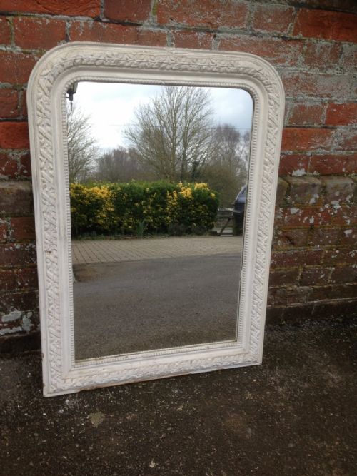 Antique 19th Century French Arched Top Painted Mirror