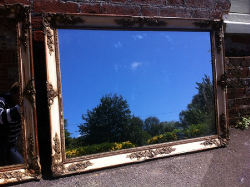 19th Century Cream and Gilt Mirror