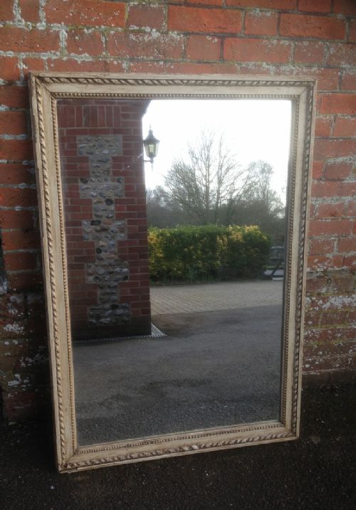 A Very Useful Large Antique 19th Century French Carved Wood Twist Mirror.