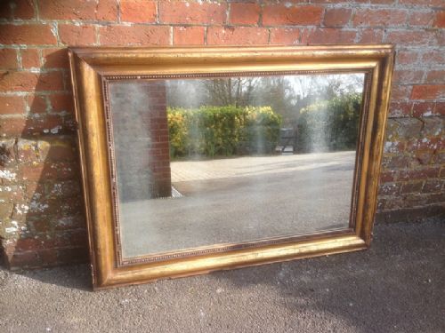 A Good Size Early Antique 19th Century French Gilt Mirror.