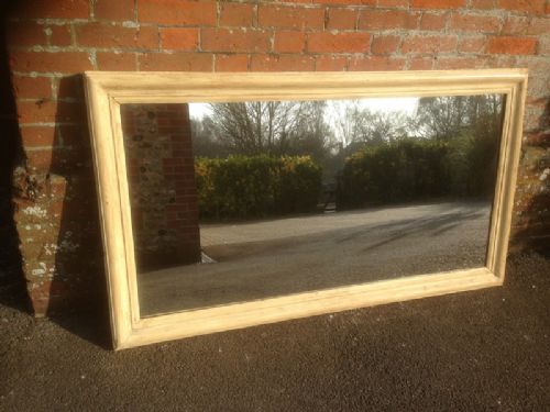 A Highly Useful Antique 19th Century French Carved Wood Cream Painted Mirror.