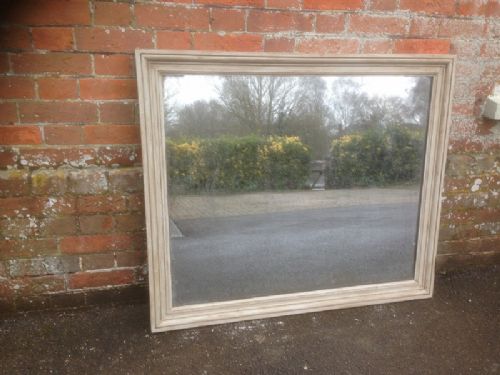 A Very Useful Antique 19th Century French Carved Wood Painted Mirror.