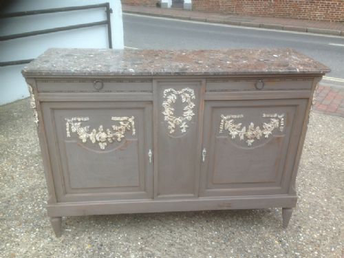 A Highly Decorative Antique 19th Century French Painted Buffet.