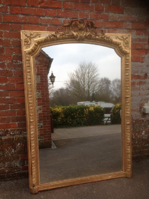 A Stunning Large Antique 19th Century French Original Gilt and Cream Highly Decorative Mirror.