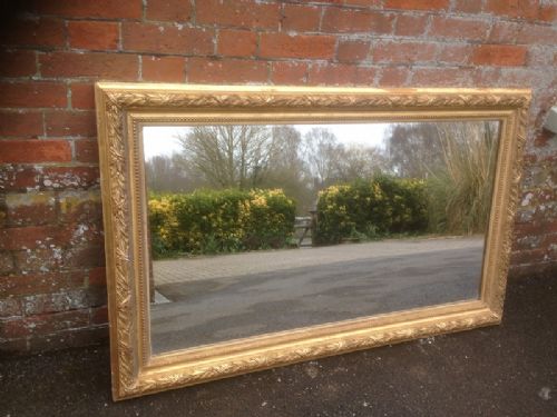 A Stunning Very Useful Size Antique 19th Century French Original Gilt Carved Wood & Gesso Leaf Framed Mirror